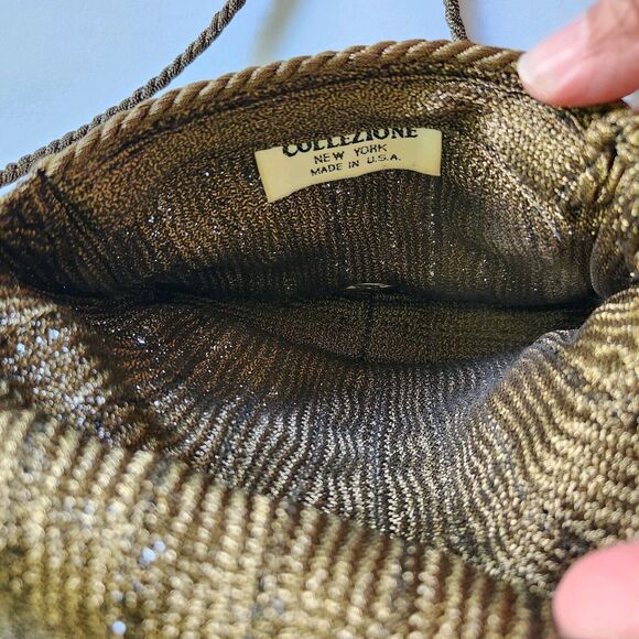 Grunge Baddie Edgy Collezione New York Handbag Small Metallic Cording Magnetic - Picture 3 of 12